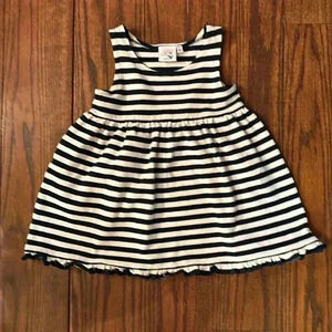 Luigi Girls Dress Navy & White Stripes Size 3T